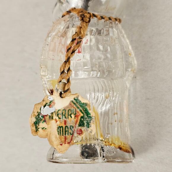 VTG glass Liore perfume bottle of dog in boater hat paper tag - Picture 3 of 7